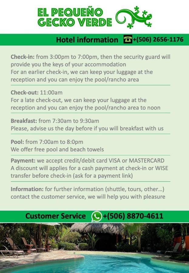 Hotel El Pequeno Gecko Verde Sámara Eksteriør billede